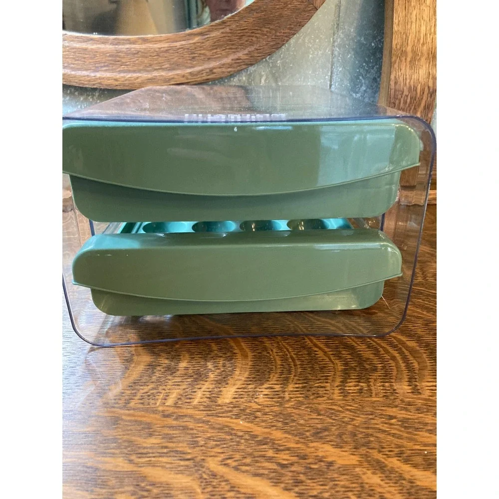 Phantom Chef 2 Tier Egg Storage Container Sage Green 32 Count Fridge Organizer